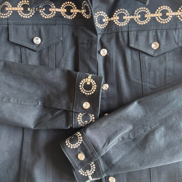 Christine Alexander Jacket. Swarovski Studs/Buttons. Black. Size Medium - Picture 6 of 12